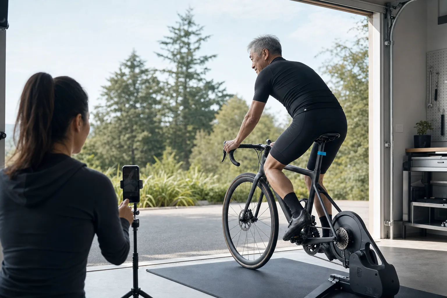 A repeated side-on recording after one small bike setup change